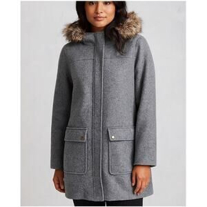J. Crew Vail Chateau Heather Gray Wool Parka Coat Size 6